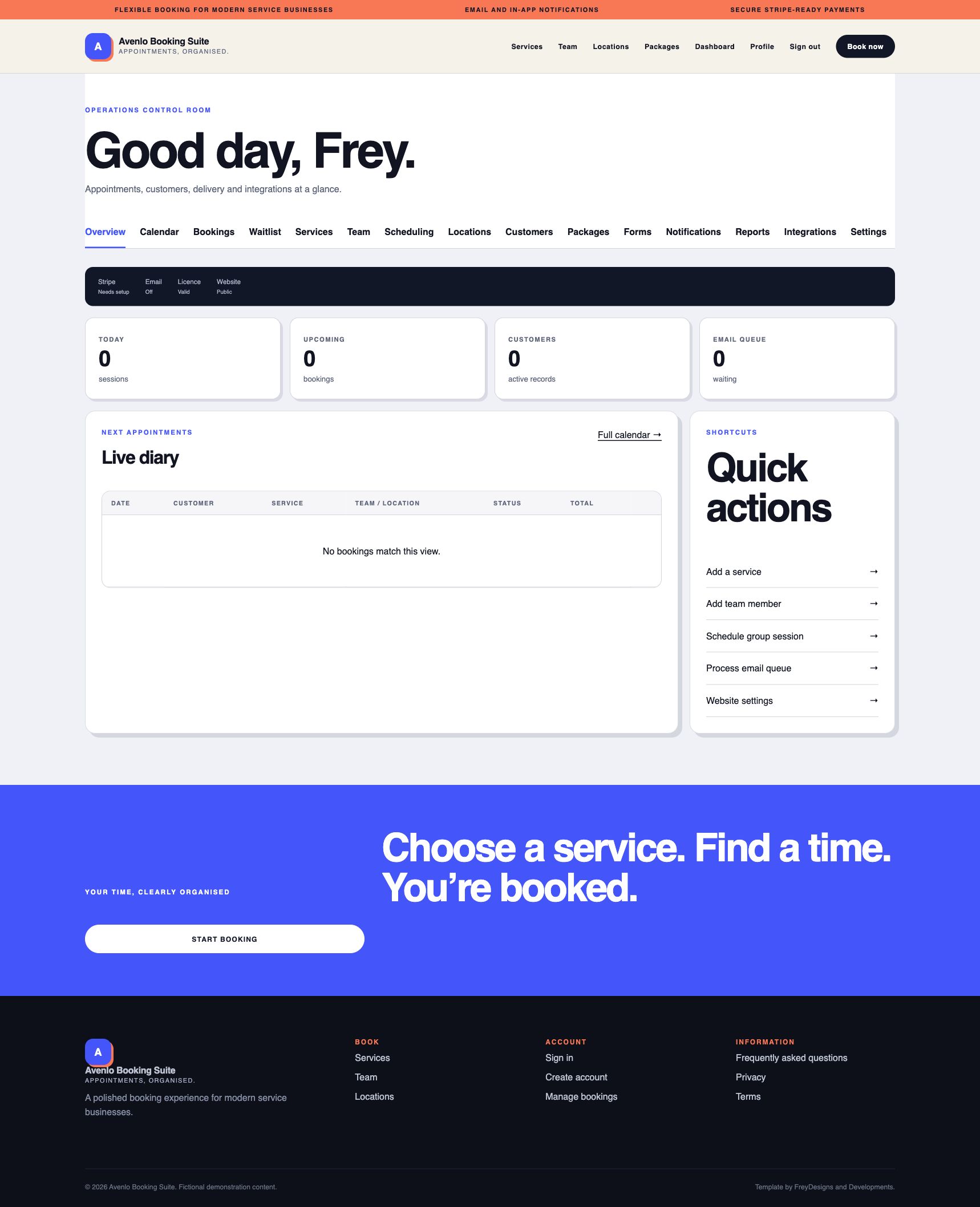 Avenlo Booking Suite interface screenshot 4