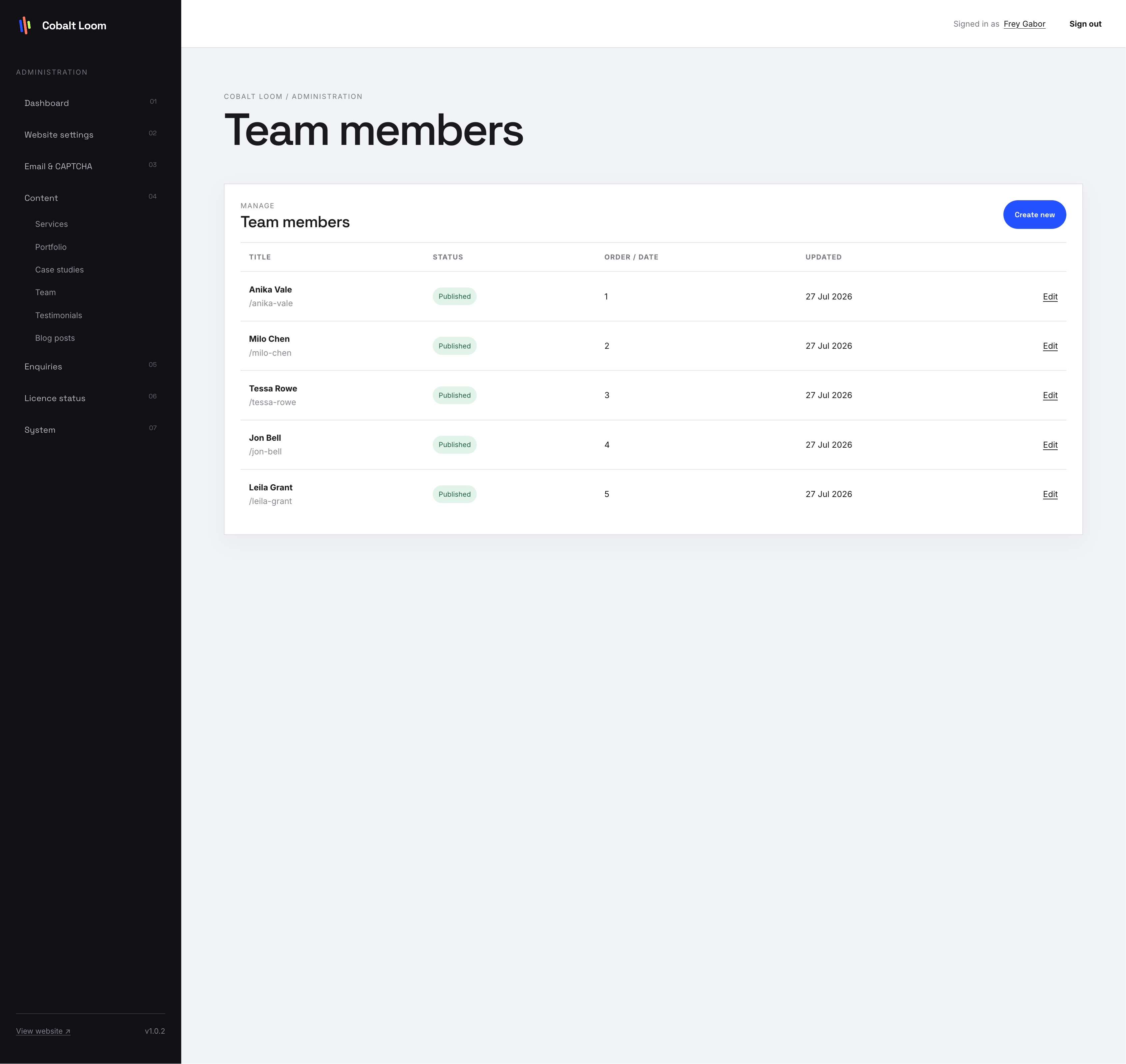 Cobalt Loom Creative Agency interface screenshot 5