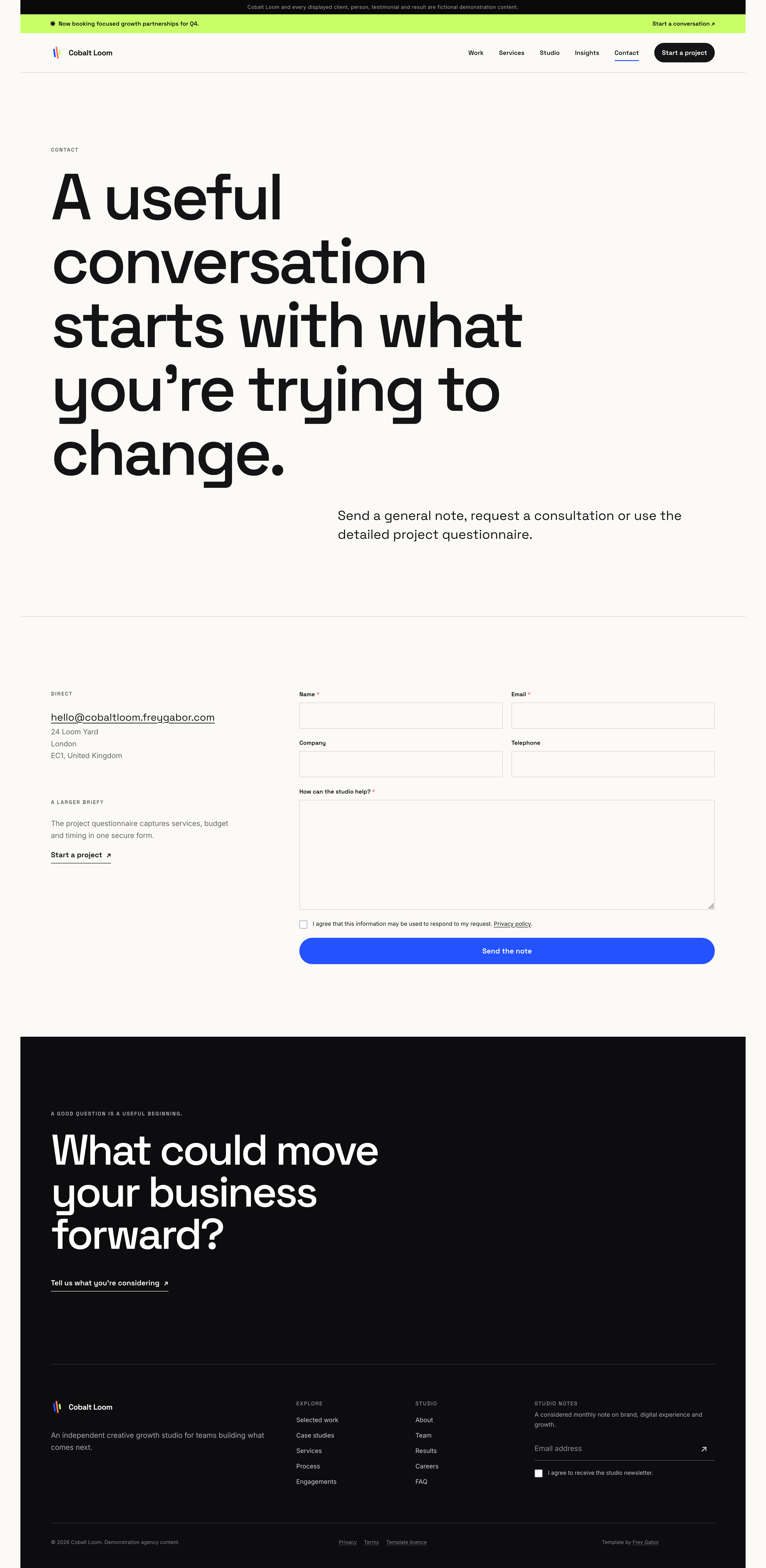 Cobalt Loom Creative Agency interface screenshot 5