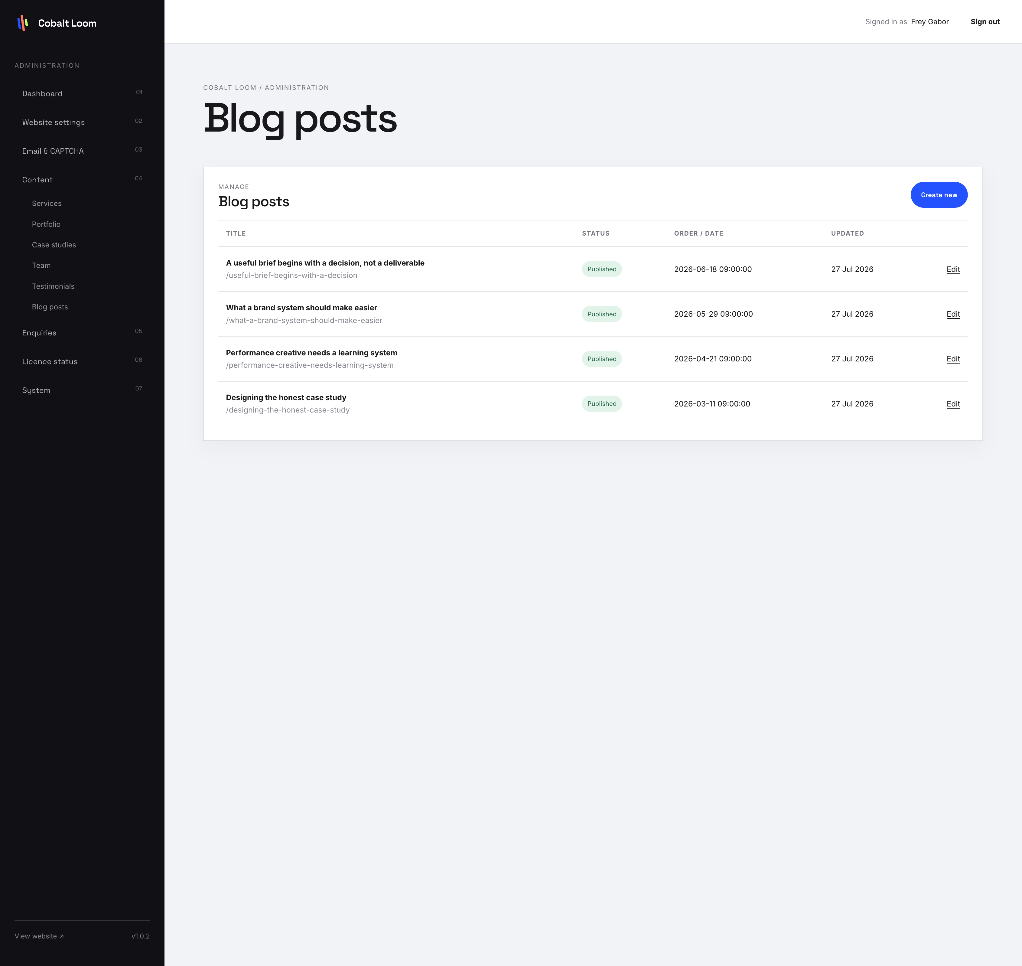 Cobalt Loom Creative Agency interface screenshot 8