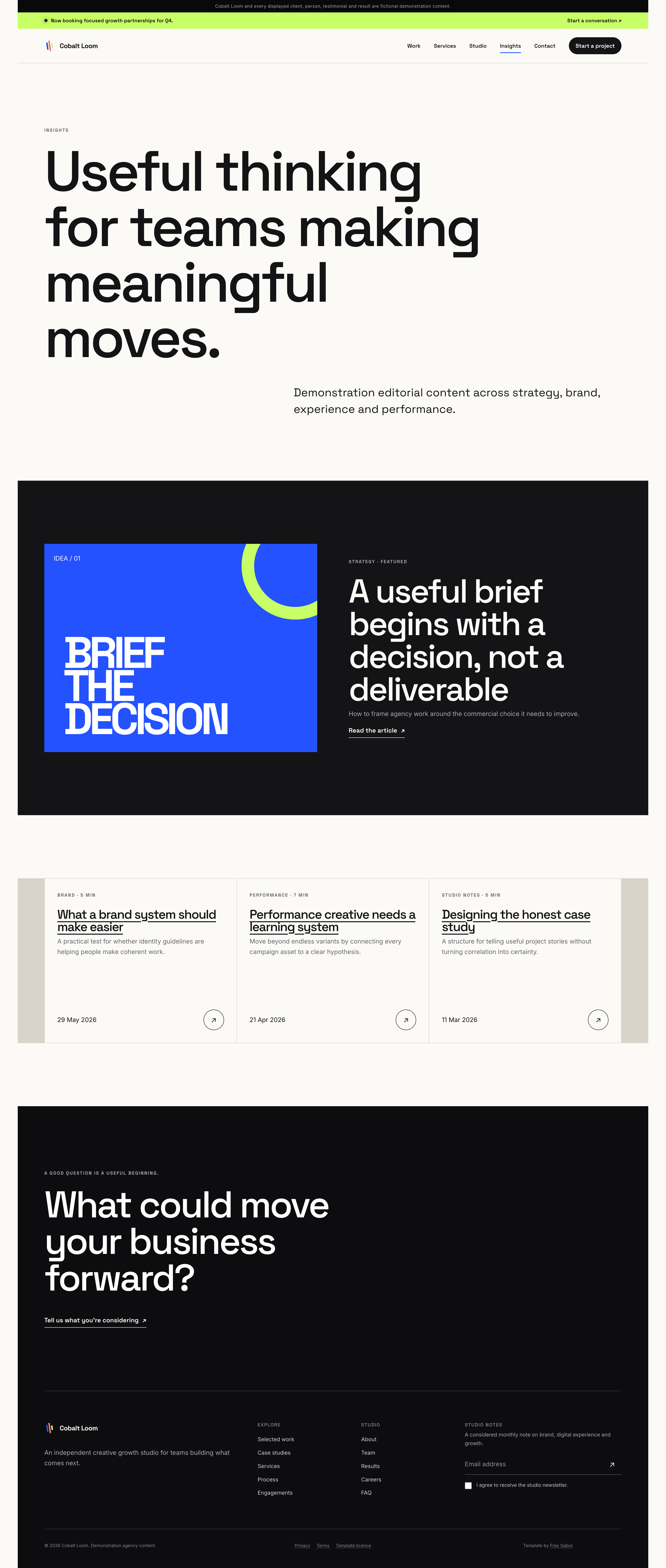 Cobalt Loom Creative Agency interface screenshot 4