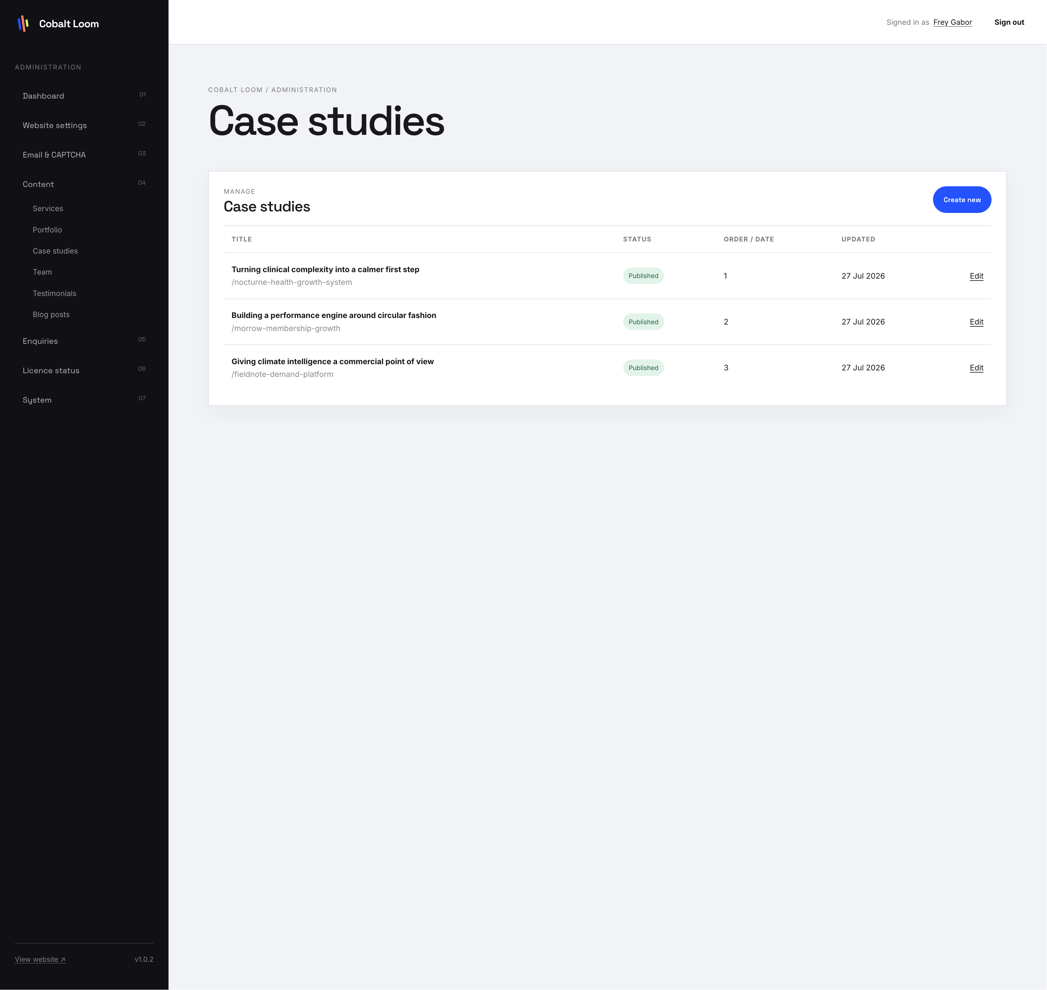 Cobalt Loom Creative Agency interface screenshot 4