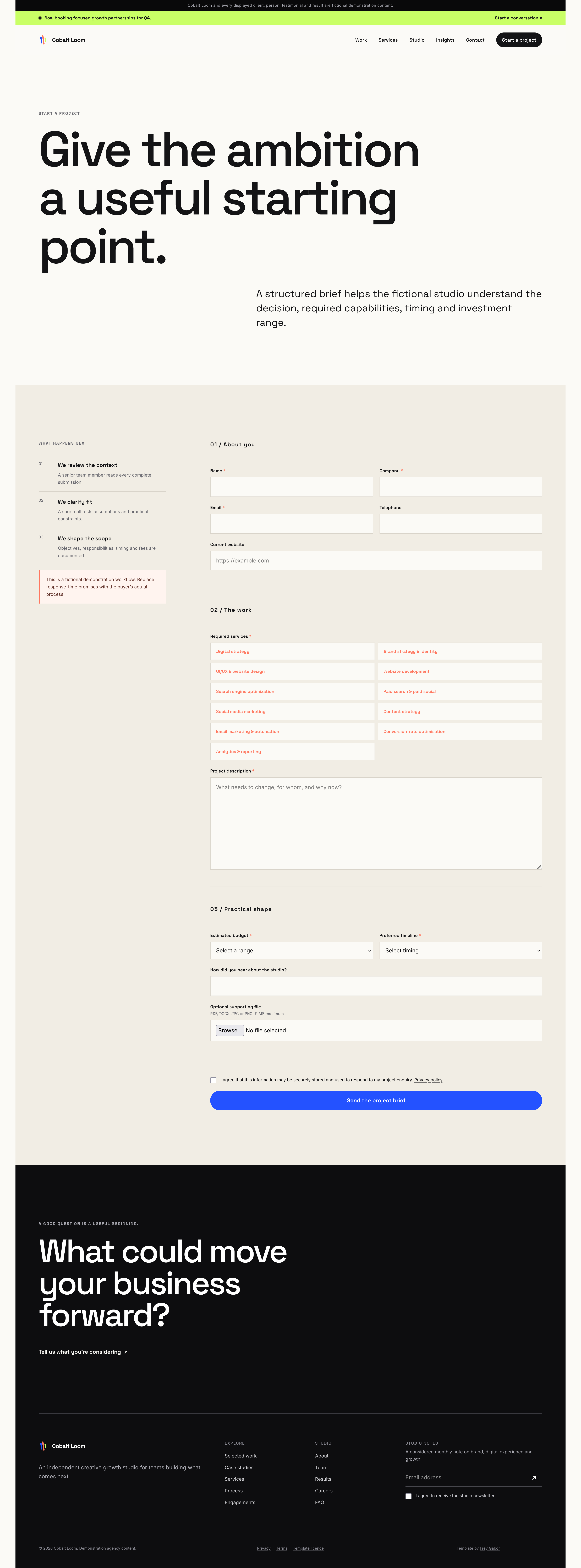 Cobalt Loom Creative Agency interface screenshot 6