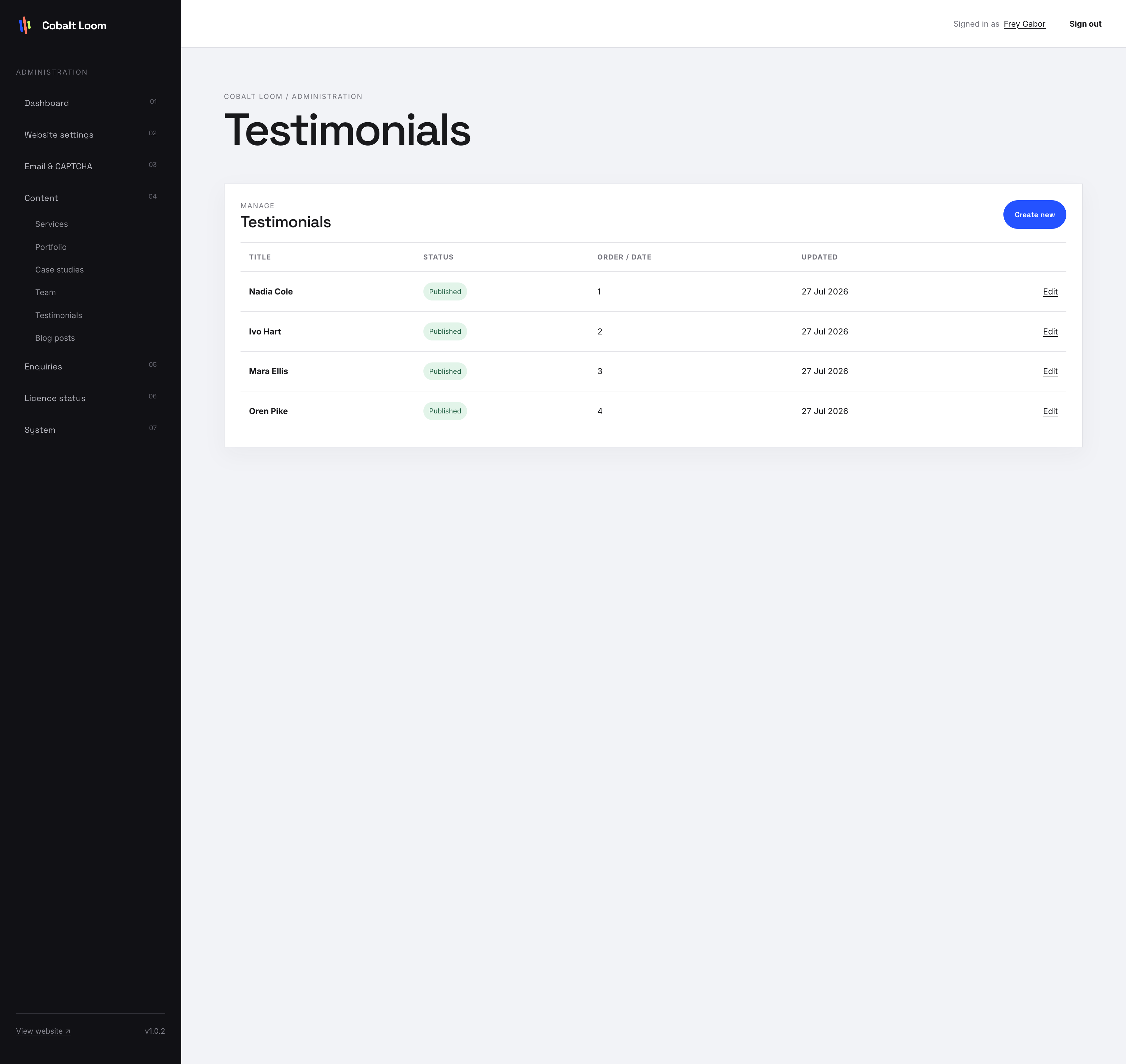 Cobalt Loom Creative Agency interface screenshot 6