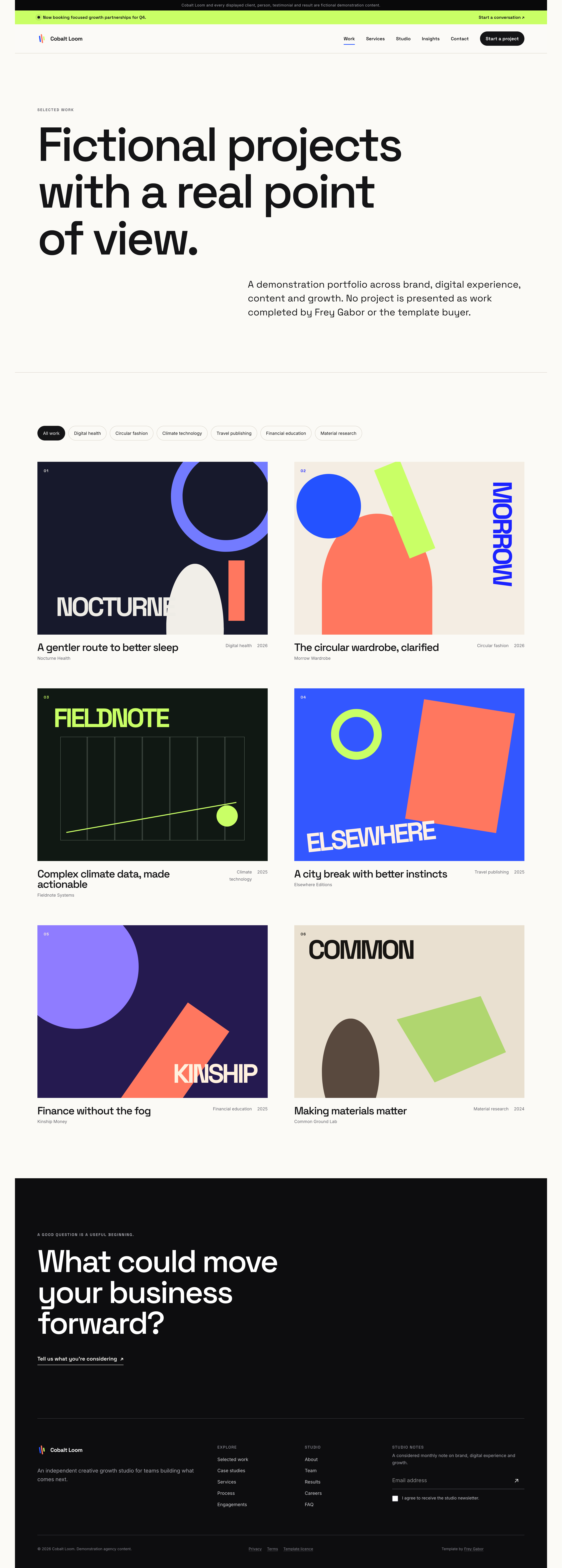 Cobalt Loom Creative Agency interface screenshot 1