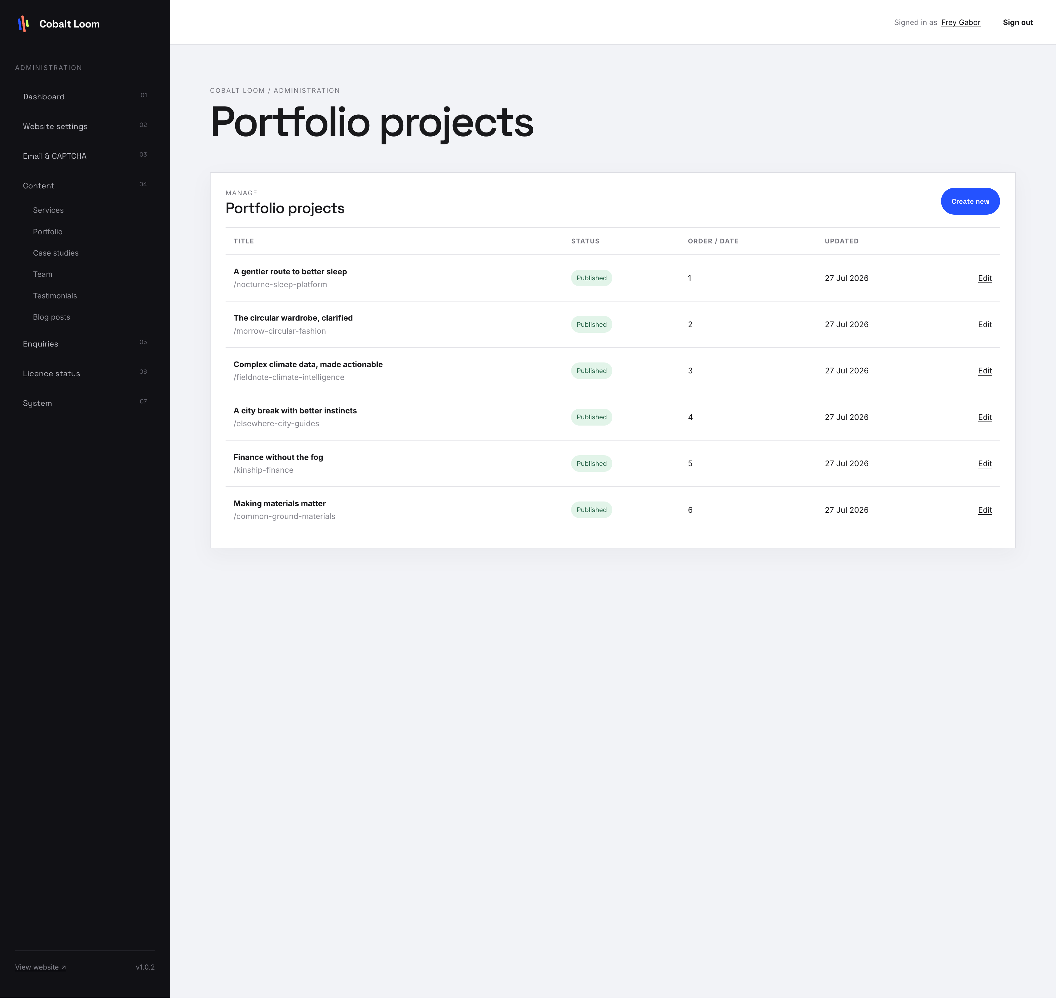 Cobalt Loom Creative Agency interface screenshot 3