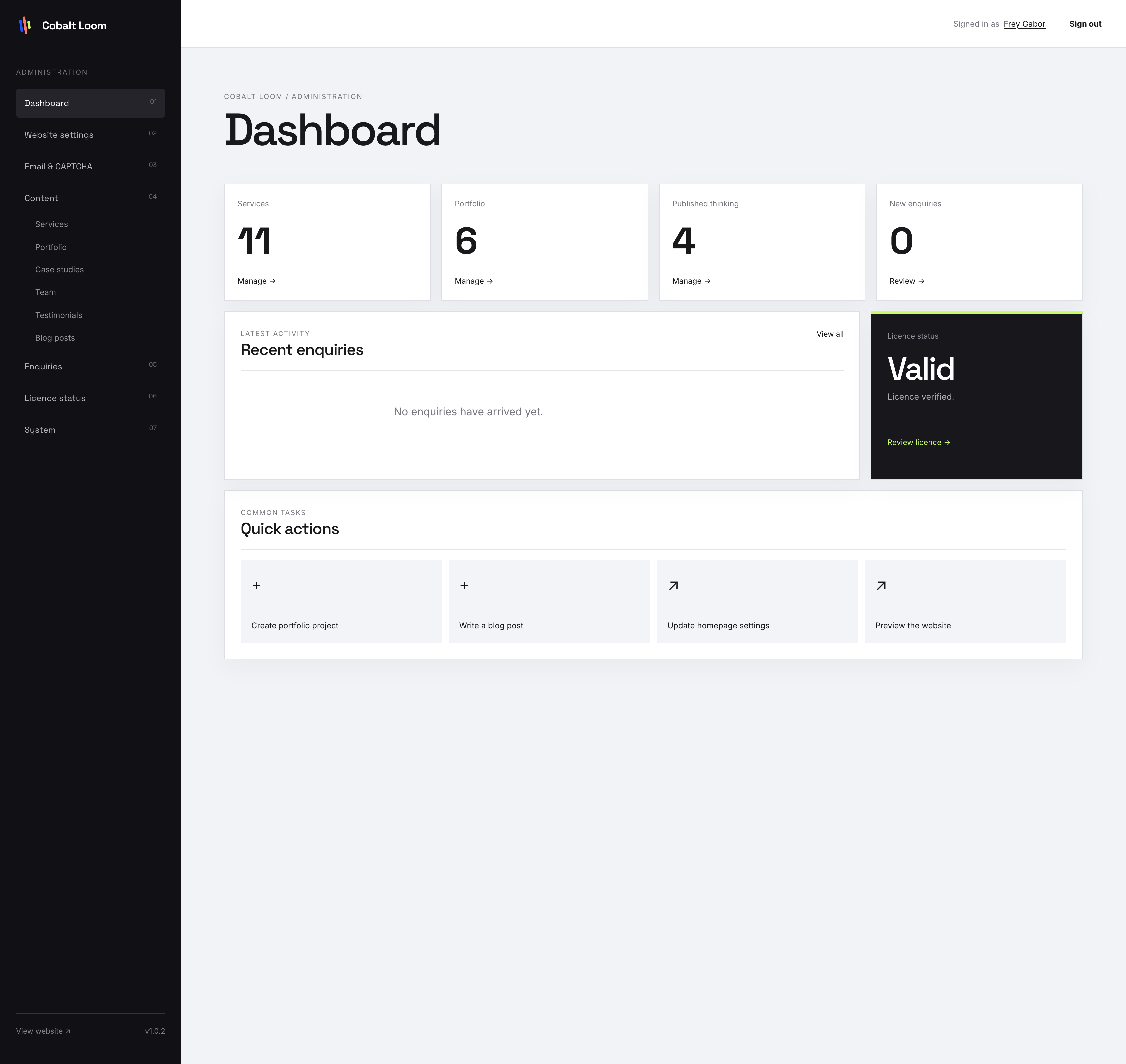Cobalt Loom Creative Agency interface screenshot 8
