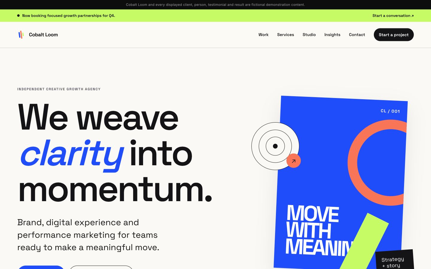 Cobalt Loom Creative Agency featured product interface